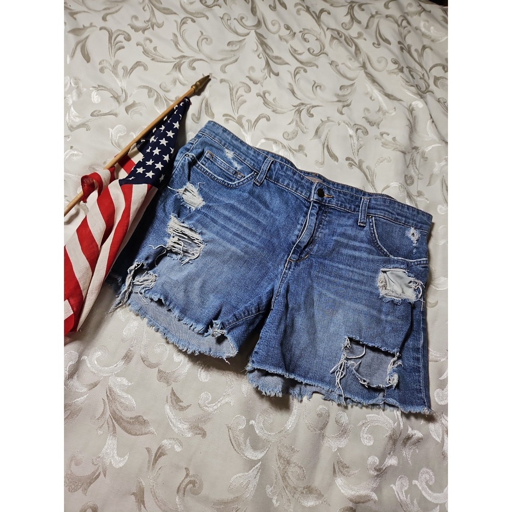 Joe's Jeans Distressed Cut-Off Shorts Destroyed 16 Denim Blue Jeans Sz 32